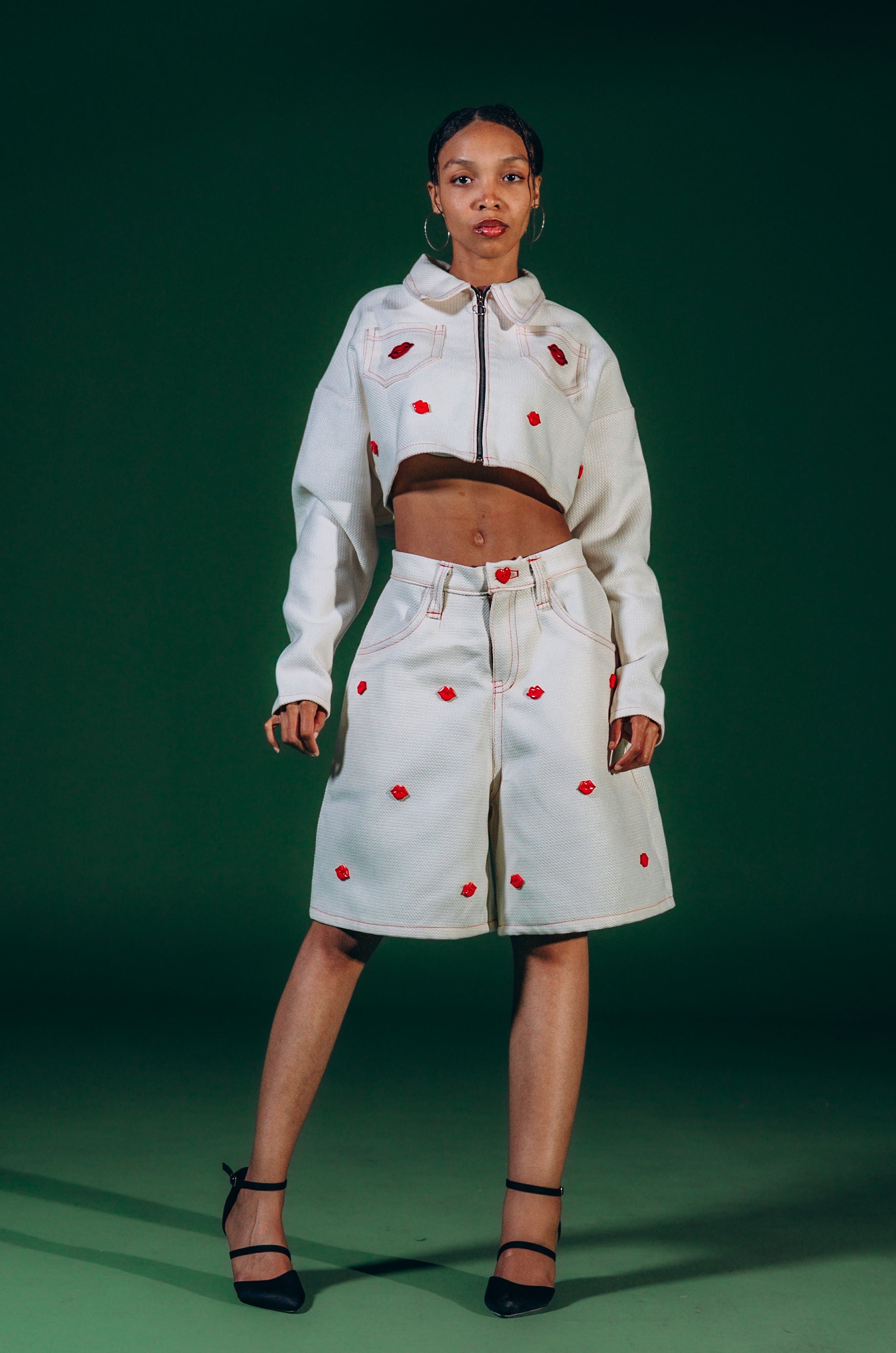 Ladies kisses jacket and shorts